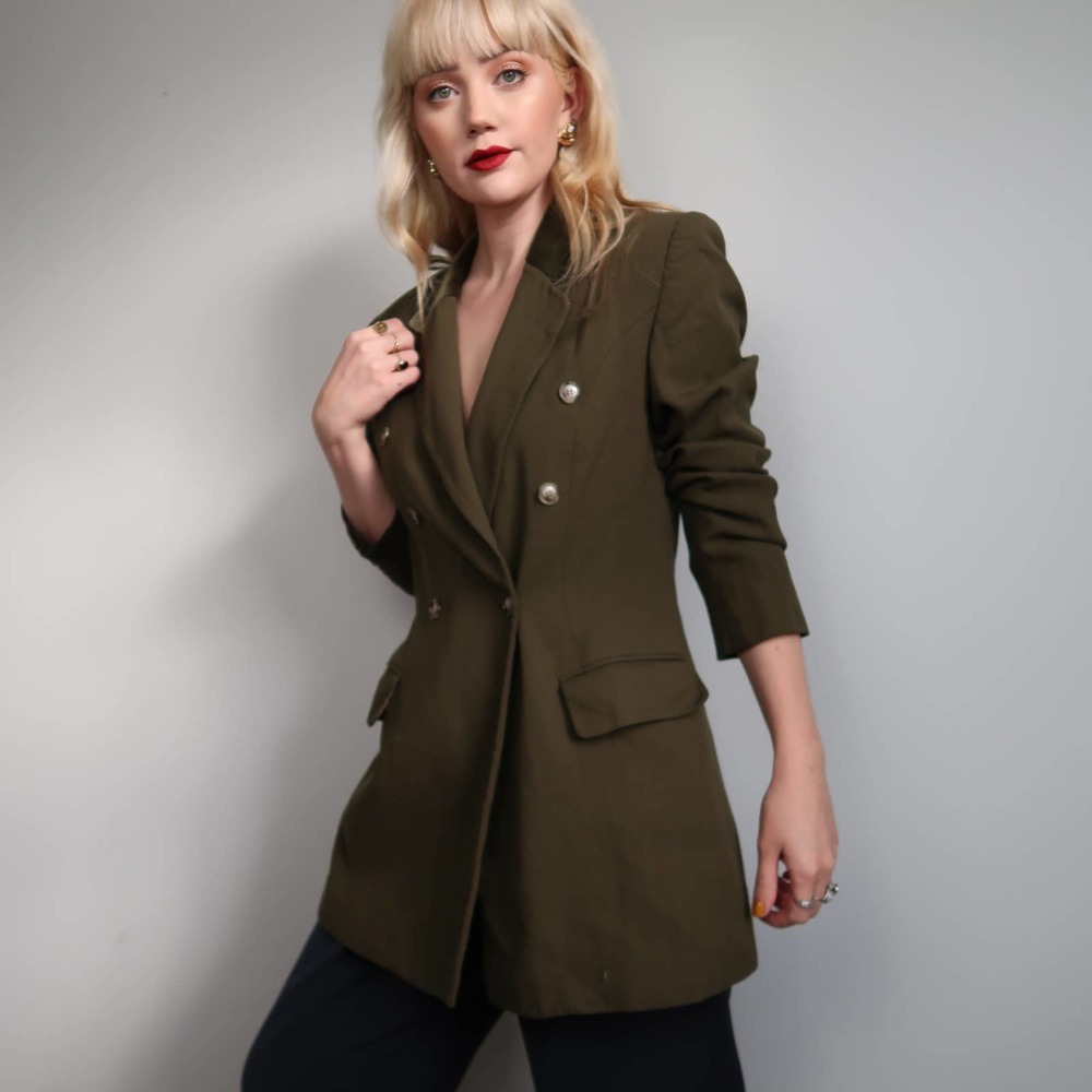 Vintage 90's olive green blazer - Picture 1 of 7